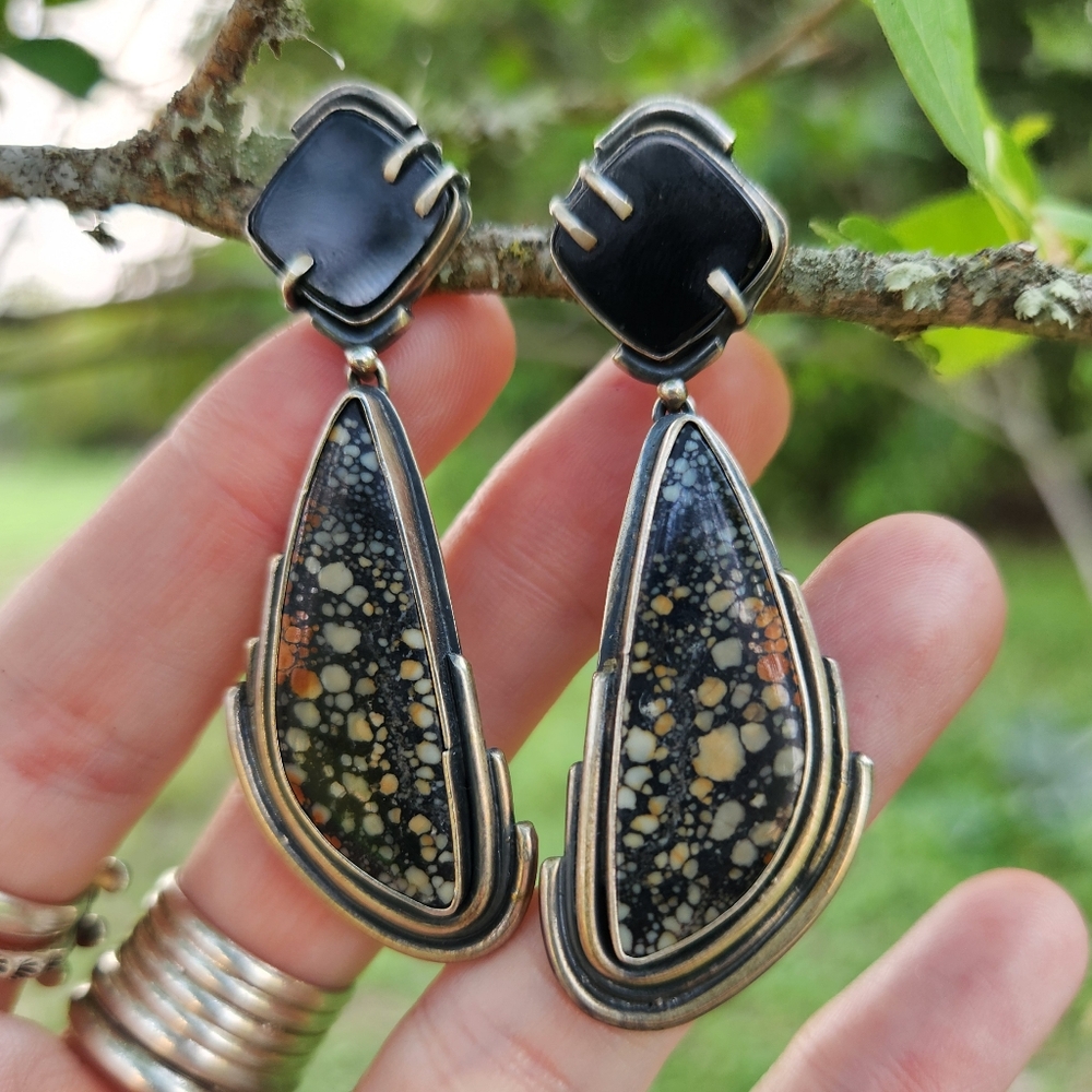 Vessel Arts Oynx And Jasper Earrings - Picture 2 of 6